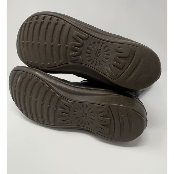 UGG 1003335 Tupelo Womens 10 Black Leather Tall Sheepskin Lined Riding Boots Zip - Picture 8 of 12